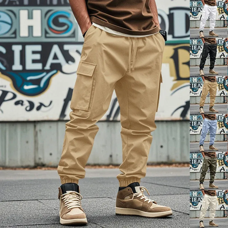 Herren urbaner utilitärer Jogger mit Mehrfachtaschen und konischem Bein – Sorevano